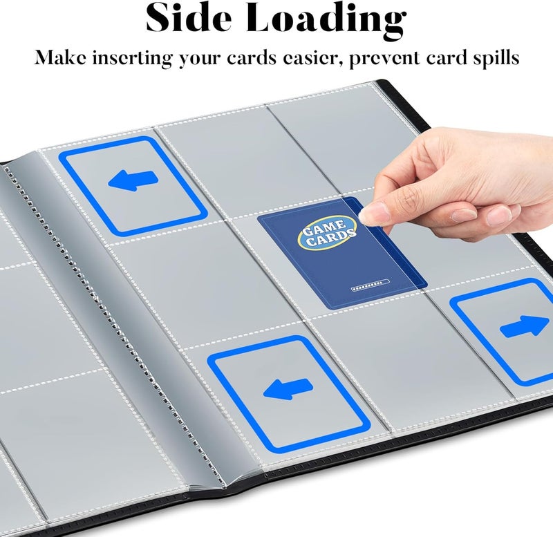 Fabmaker Card Binder 9 Pocket, 396 Pockets Trading Card Binder, Premium Collector Card Album for Standard Cards, Side Loading Card Collection Folder for Game Cards, Sport Cards, Blue - Image 5